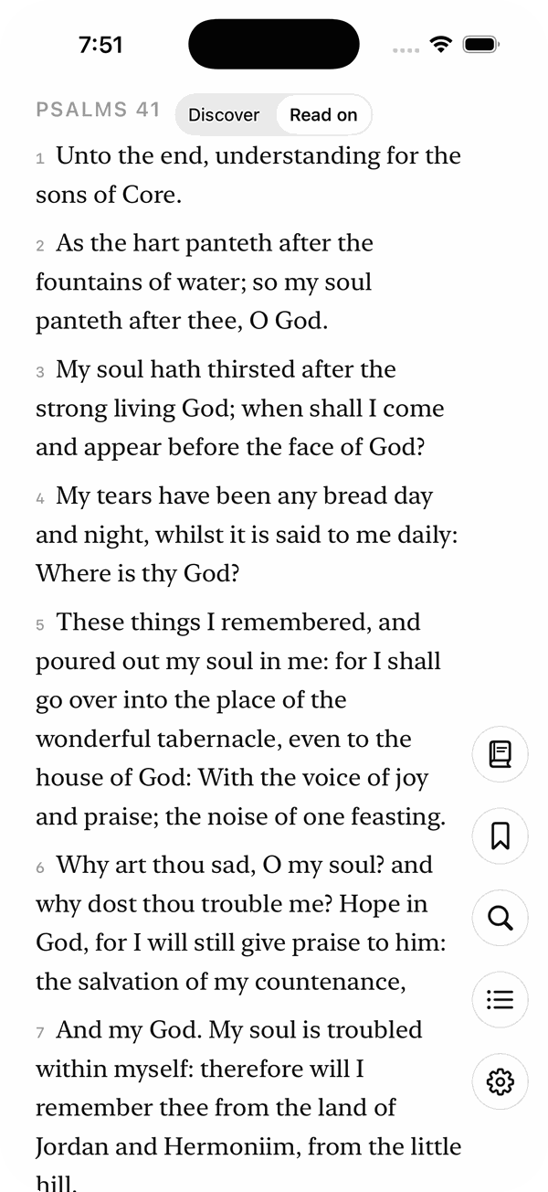 A whole chapter, Psalm 41, with verse numbers in the margin.